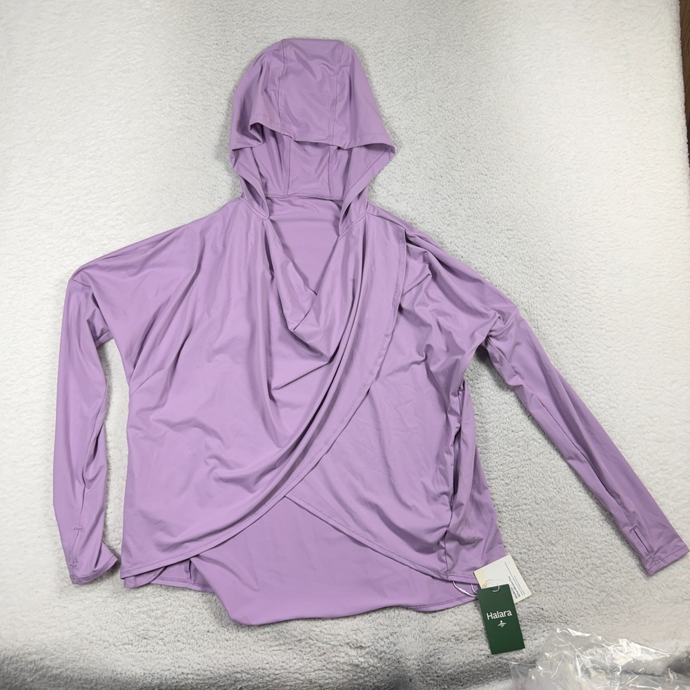 Halara Small Hooded V Neck Athleisure Thumb Hole Longline Casual Sweatshirt NWT